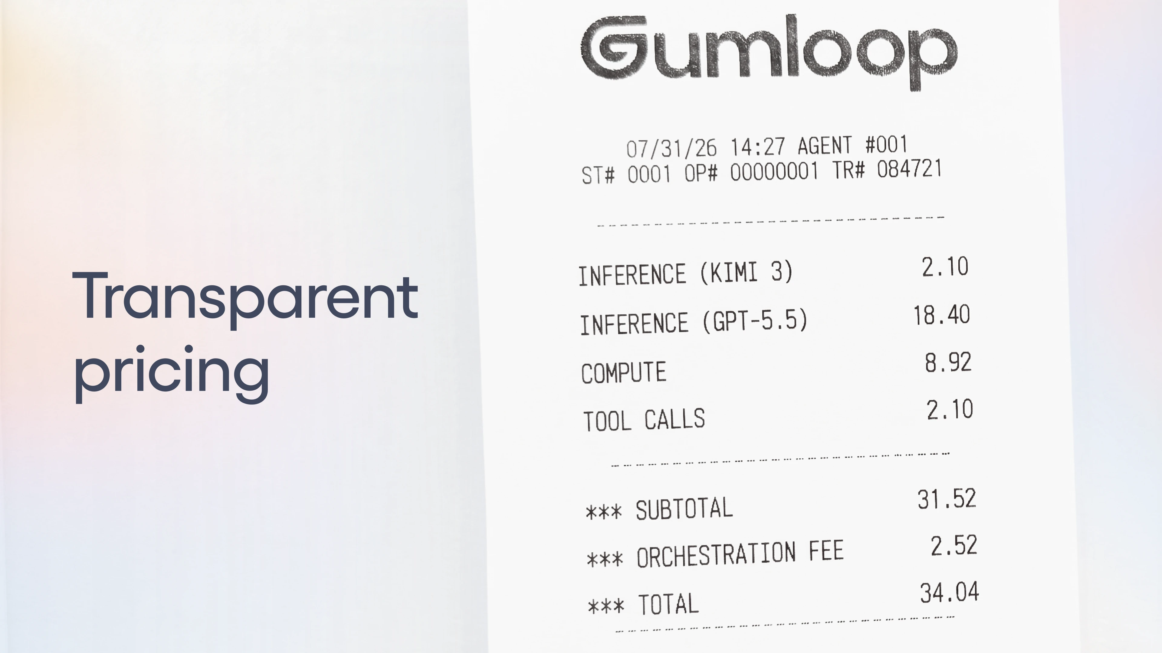 A simple, transparent pricing model